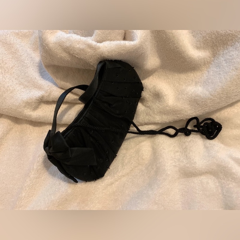 Beaded Black Satin Clutch - Picture 5 of 16